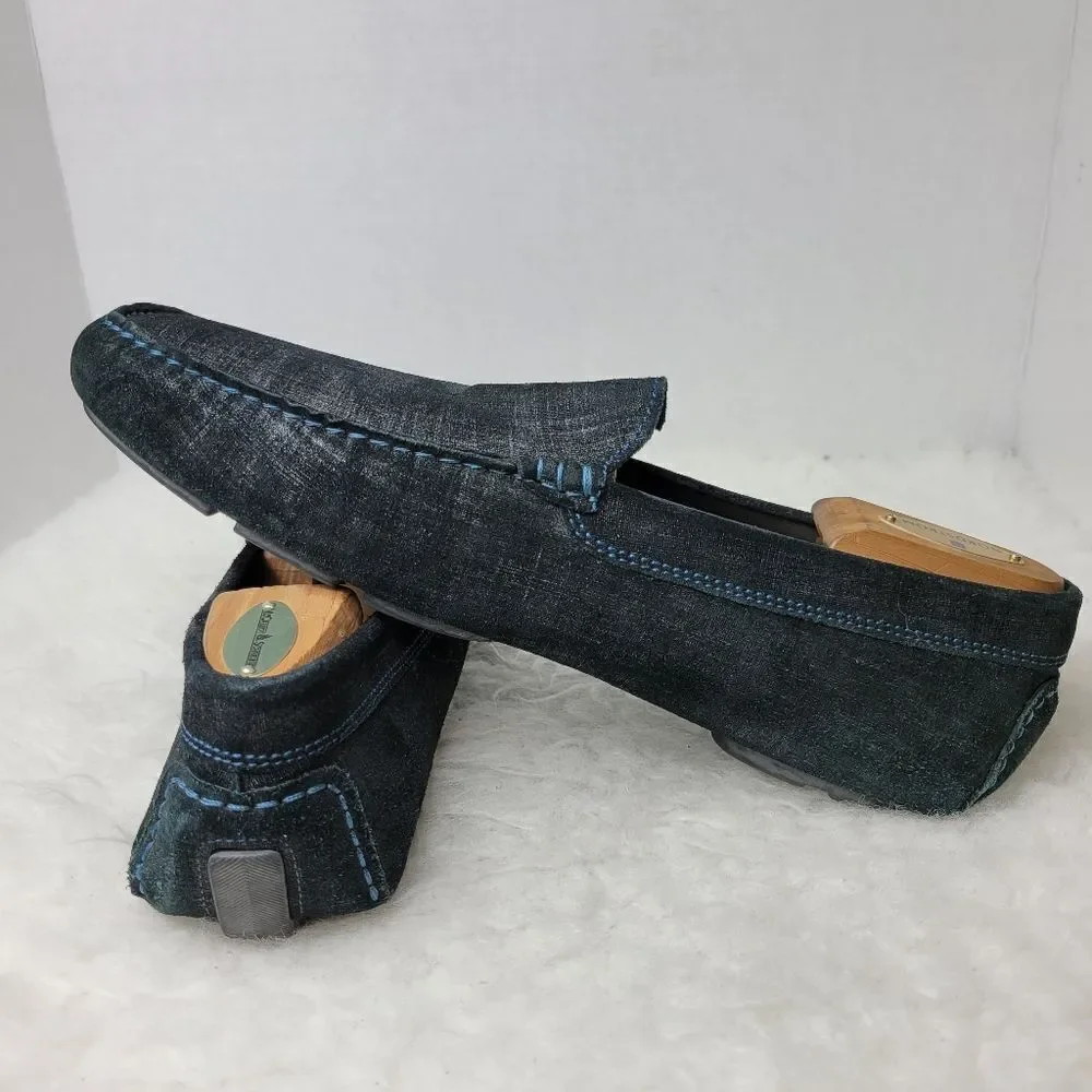 To Boot New York Men's Driving Loafer Blue Raffia  Leather Shoes Size 10 Stampe